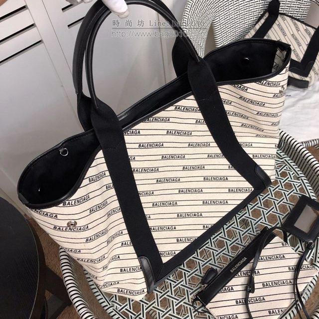 Balenciaga女包 巴黎世家最新款斜條紋字帆布包 Balenciaga斜條紋字新版一行字 大號手提包  csbl1182
